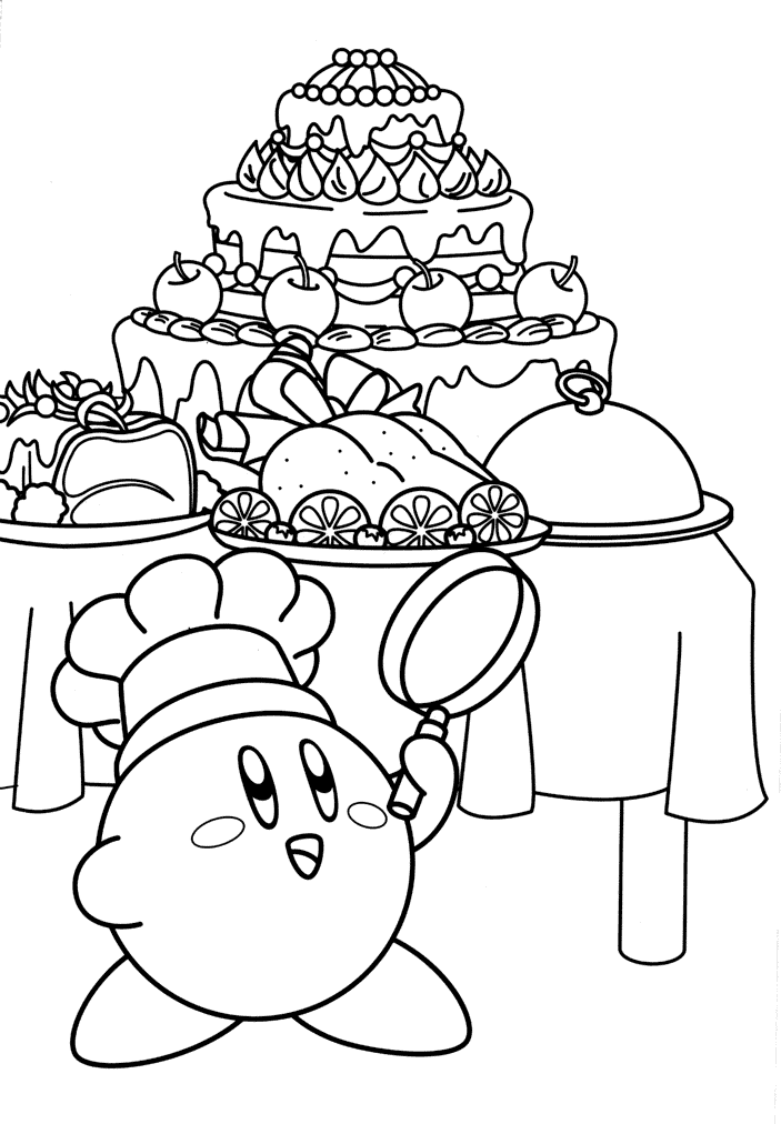 Cook Kirby Coloring Page