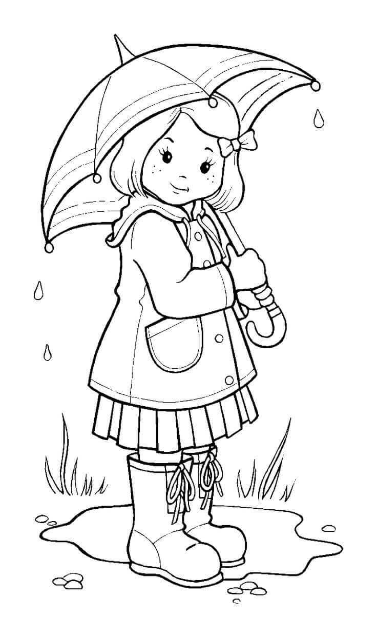 preschool rainy day coloring pages