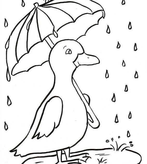 Cute Rainy Season Coloring Pages