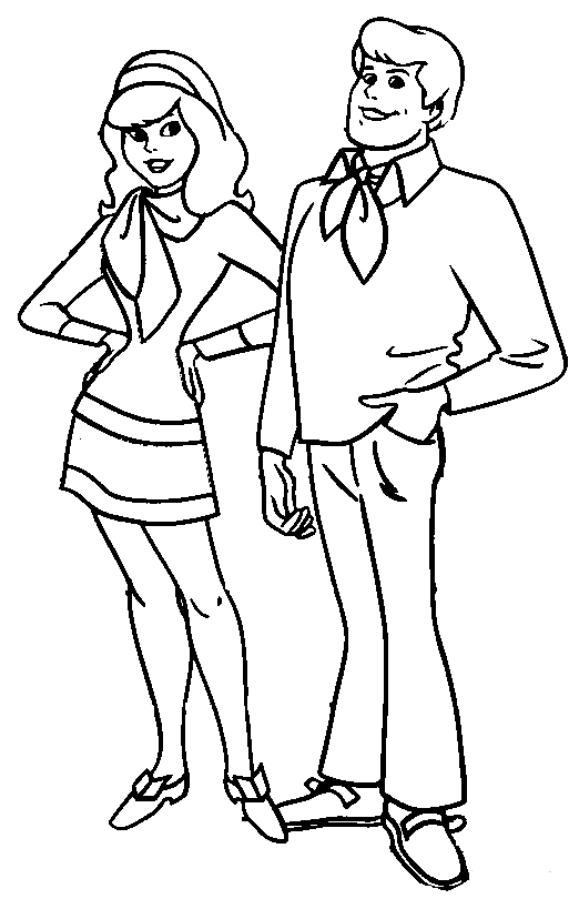 Daphne And Freddy From Scooby Doo Coloring Pages