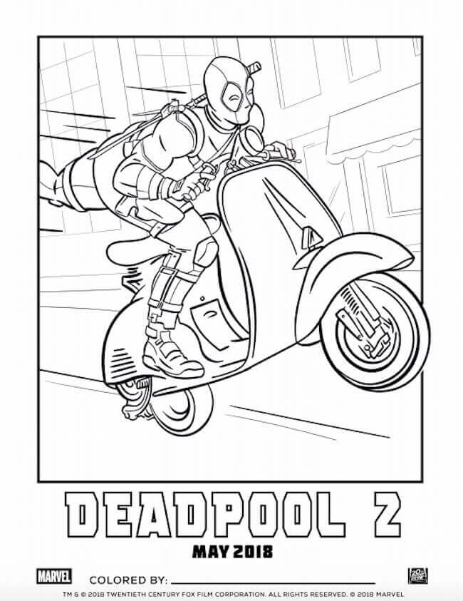 Download Free Printable Deadpool Coloring Pages