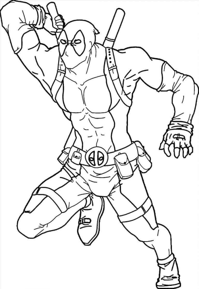 Download Free Printable Deadpool Coloring Pages