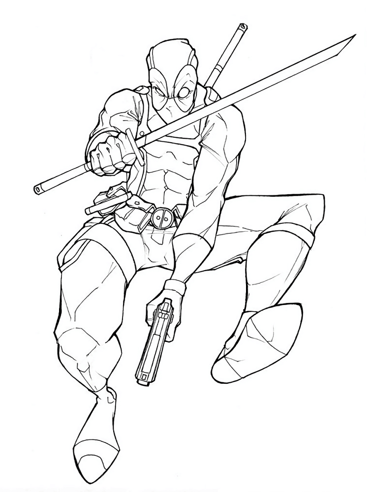 Free Printable Deadpool Coloring Pages