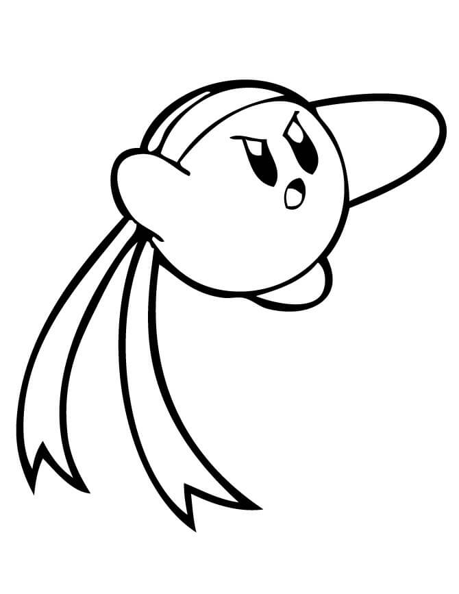 Fighter Kirby Coloring Page Free