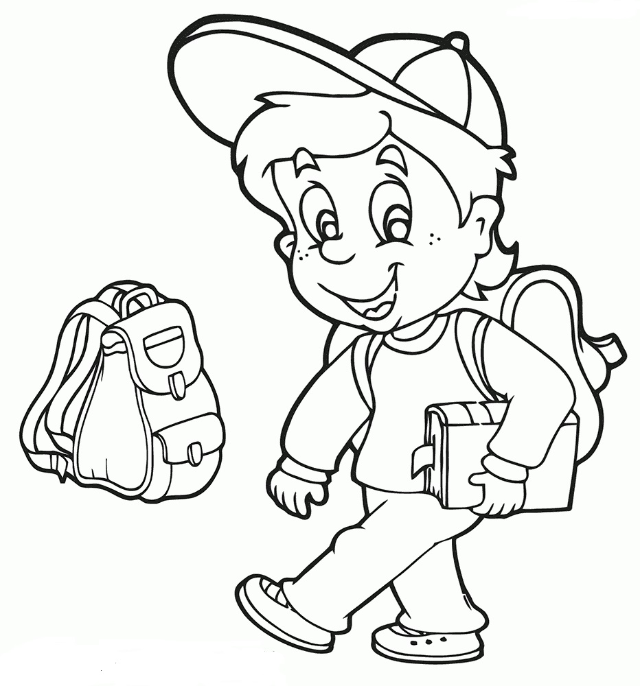 School Bag Coloring Pages | Coloring Pages To Download And Print pertaining to School Boy Coloring Page