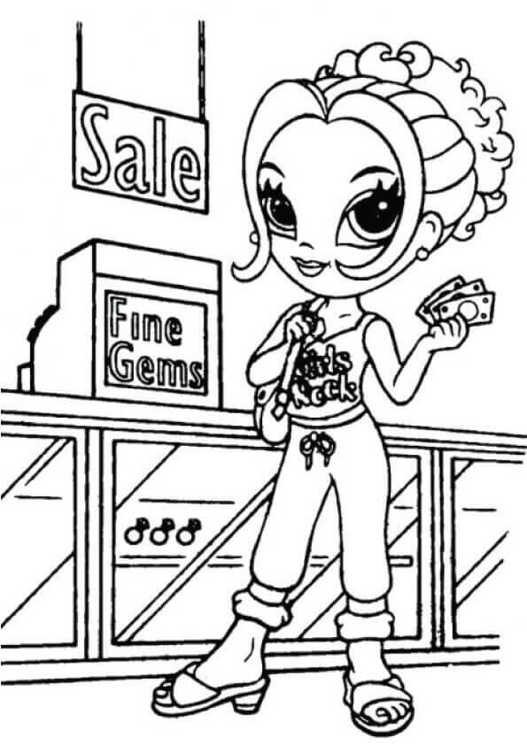 Glamour Girl Shopping Coloring Pages Lisa Frank