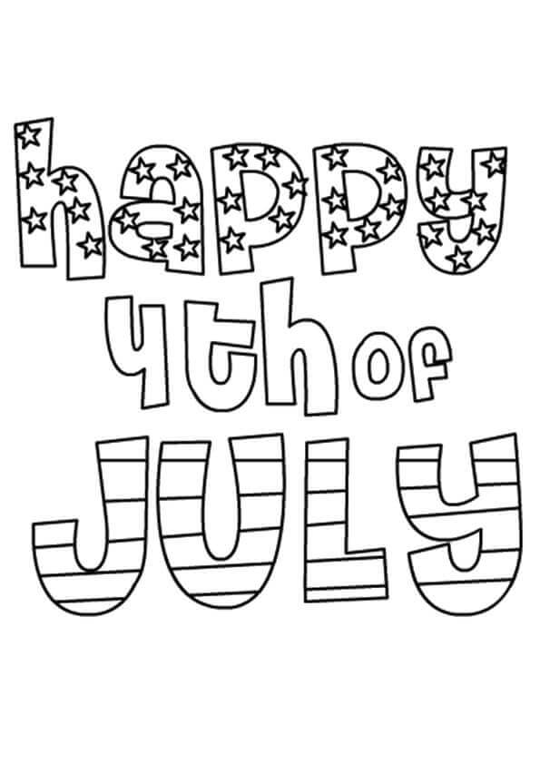 Happy Fourth Of July Coloring Pages