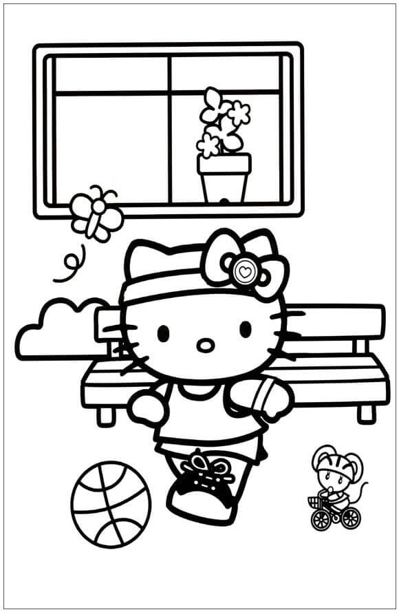Hello Kitty Football Coloring Pages