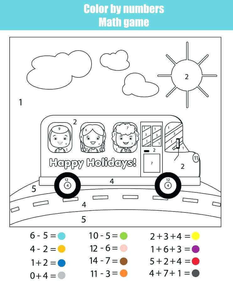 Last Day Of School Color By Number Worksheet