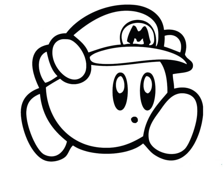 Mario Kirby Coloring Page
