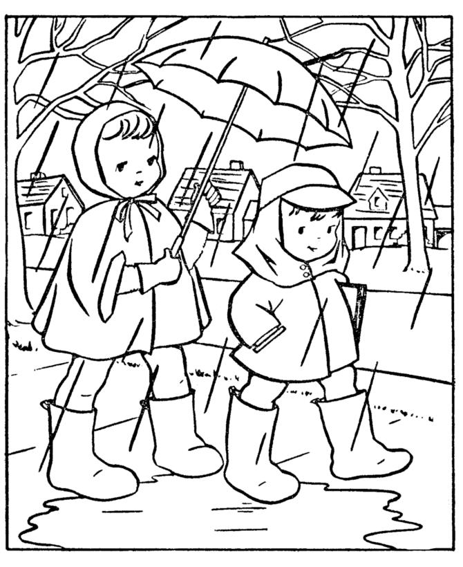 35 Free Printable Rainy Day Coloring Pages