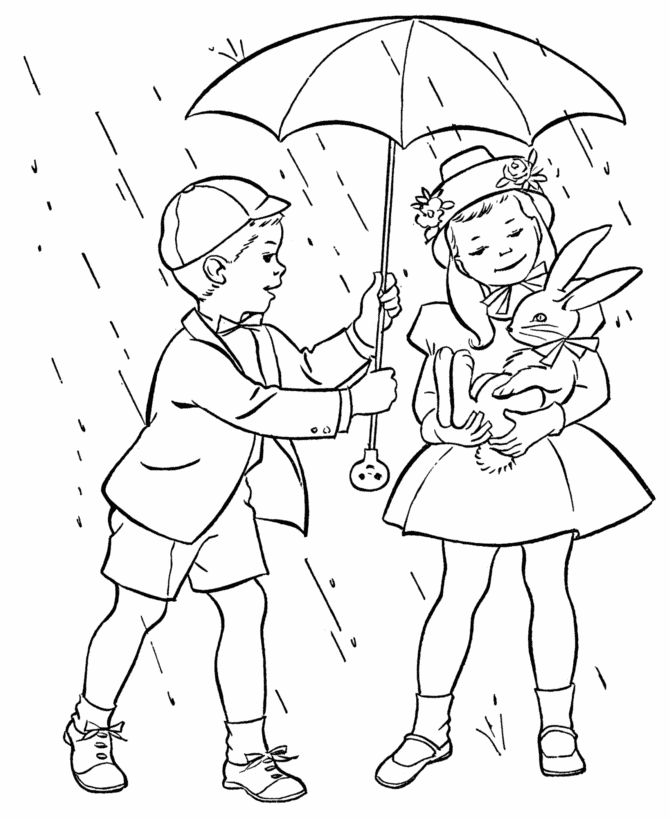 Rainy Day Colouring Pages Printable