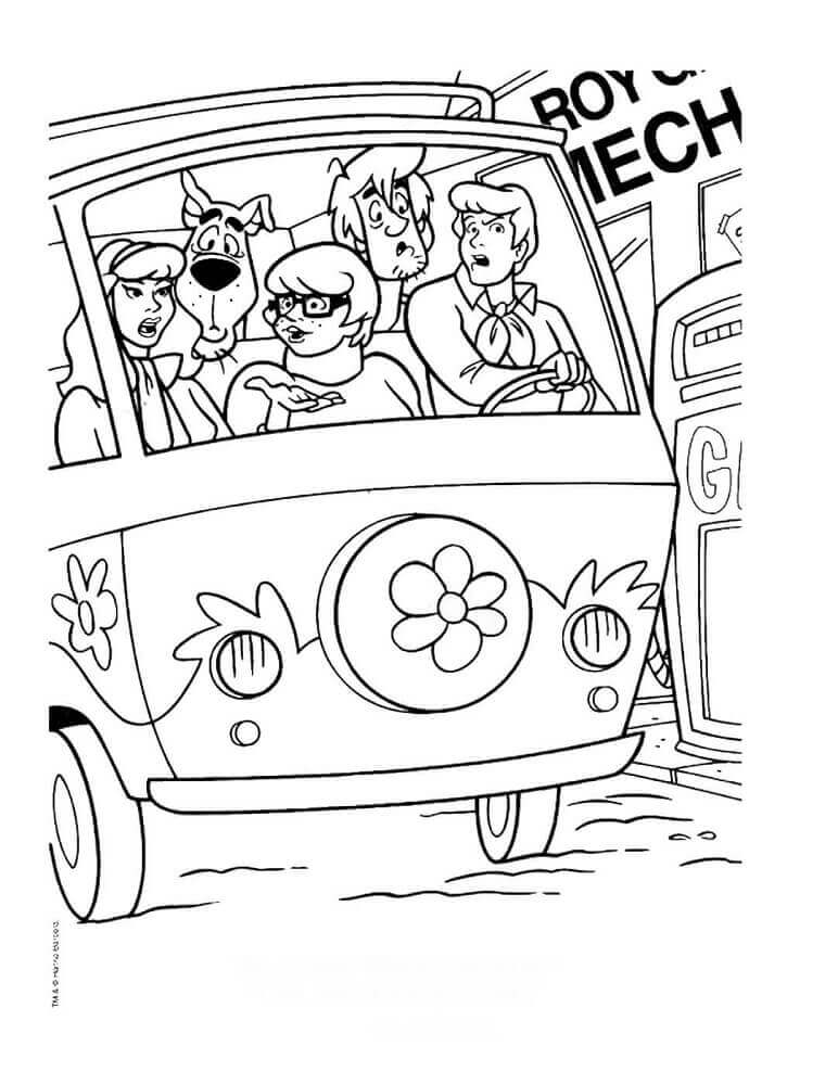 Scooby Doo Mystery Machine Coloring Sheets