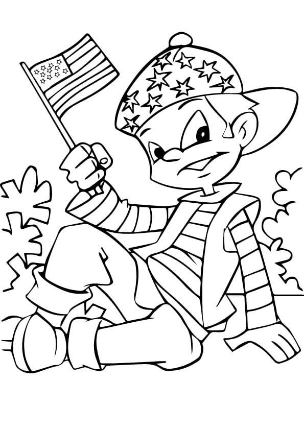 Simple Fourth Of July Coloring Page
