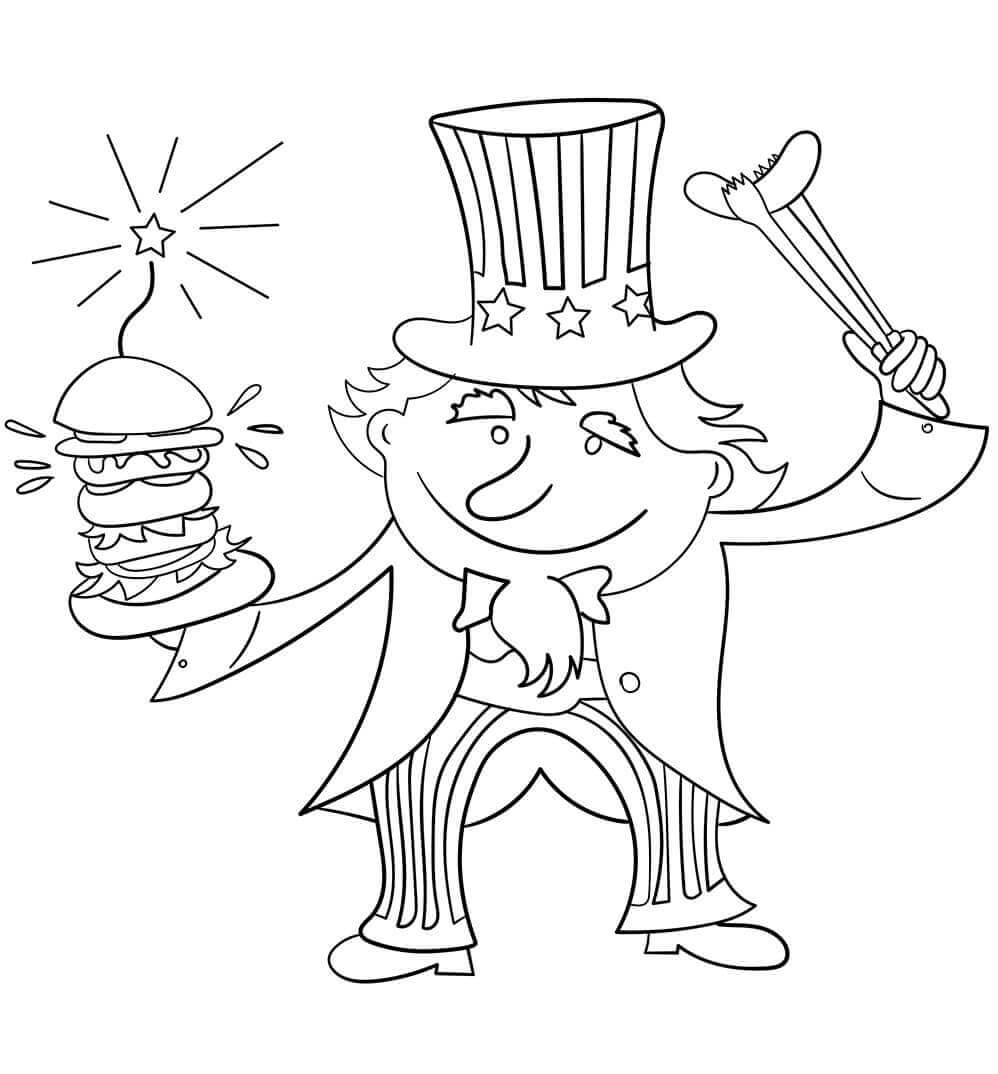 Uncle Sam Coloring Pages 4th Of July