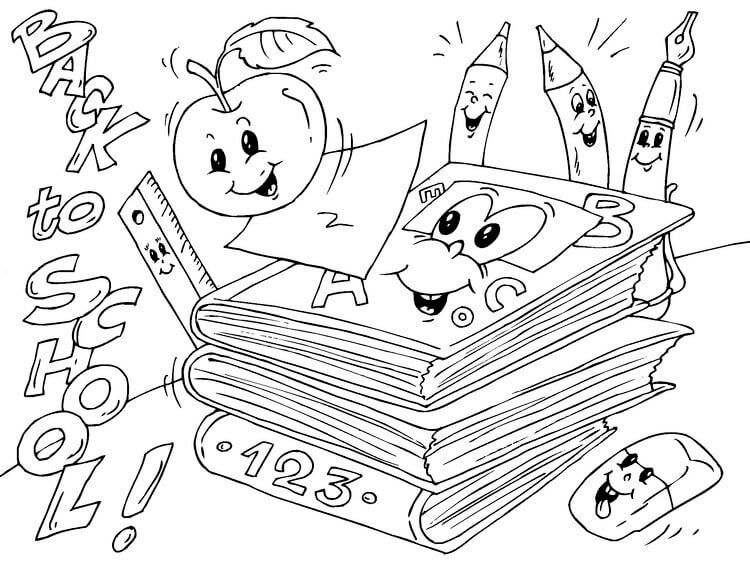 Back To School Coloring Sheets