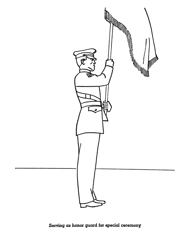 Flag Day Ceremony Coloring Page