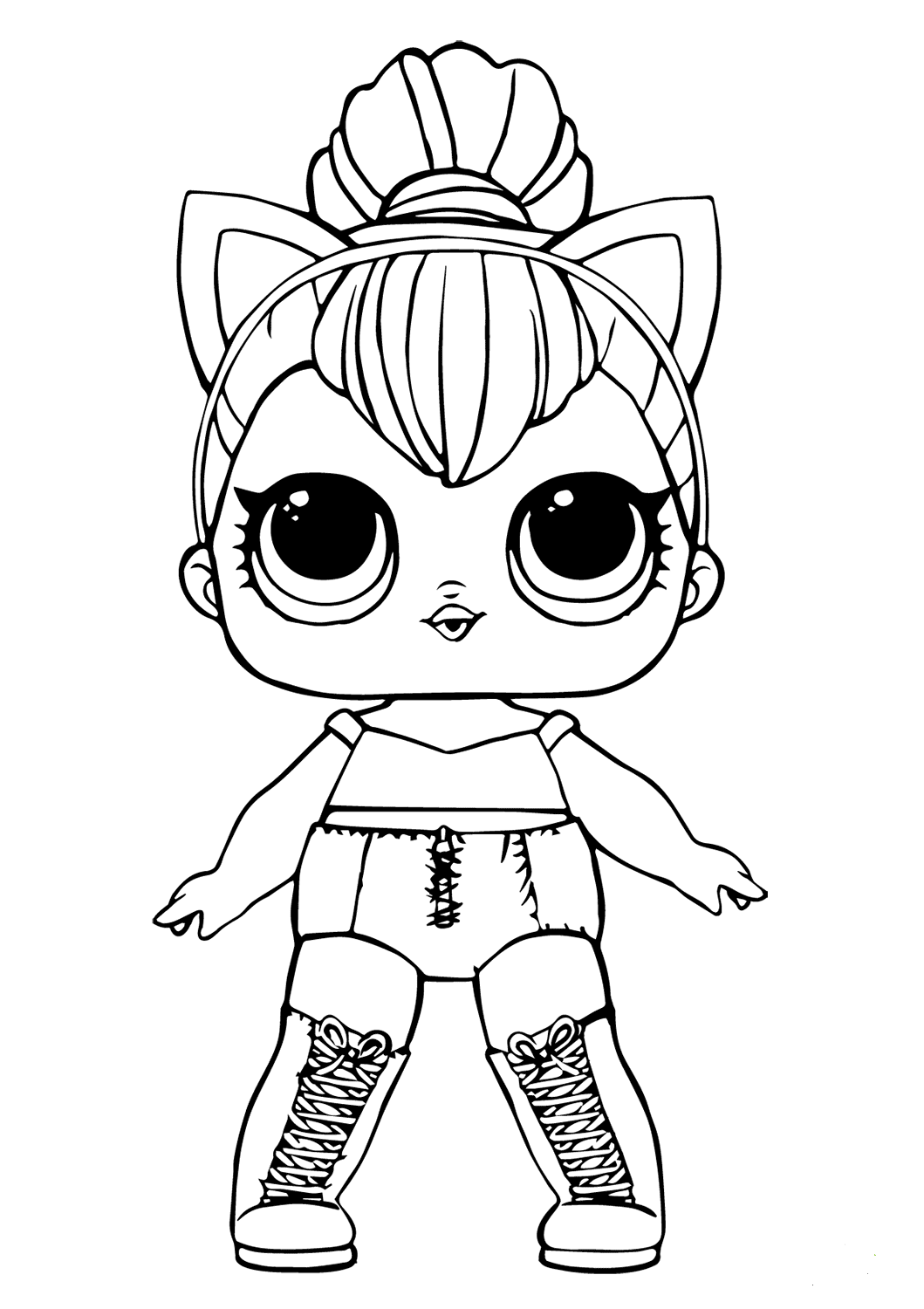 Free Lol Doll Coloring Sheets Kitty Queen