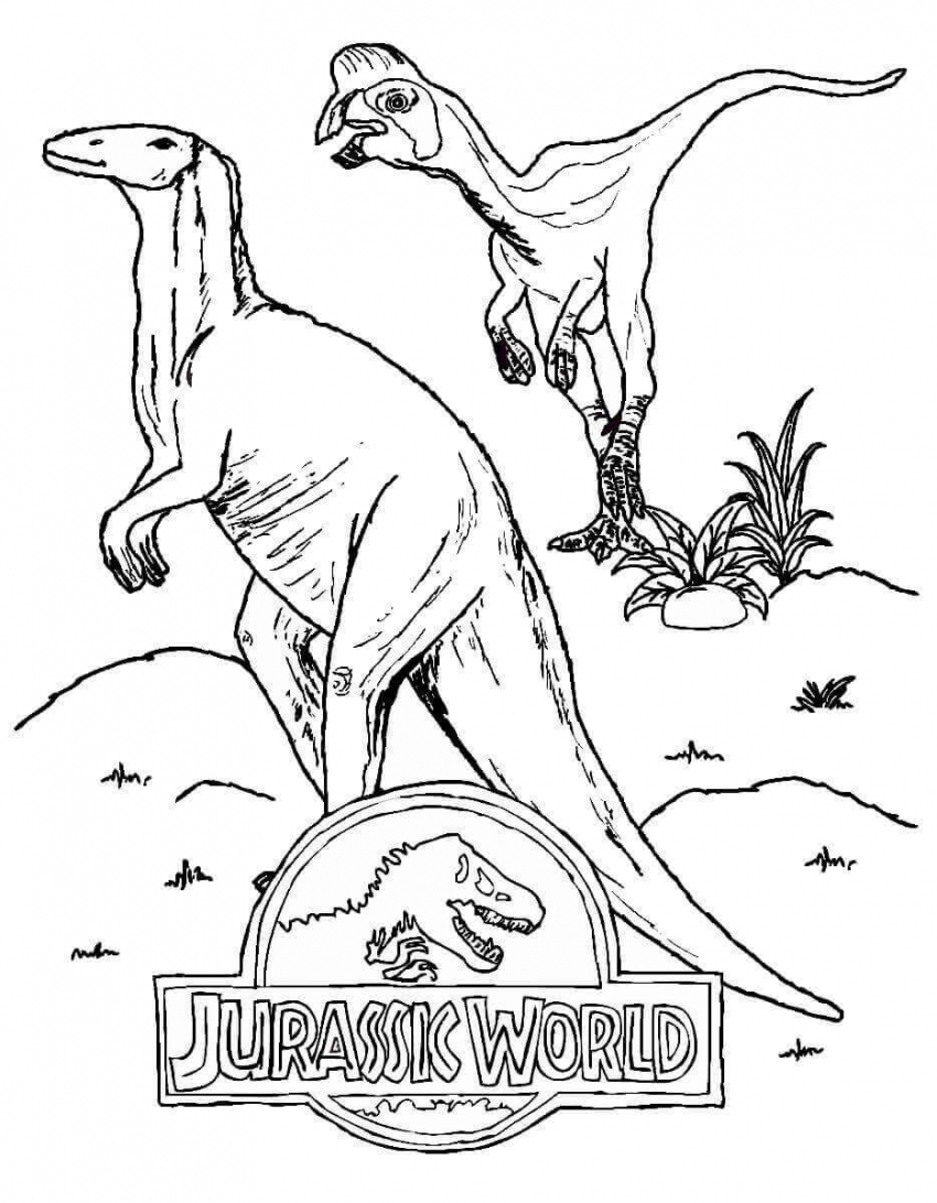 baby dinosaur in jurassic world coloring page free printable coloring ...