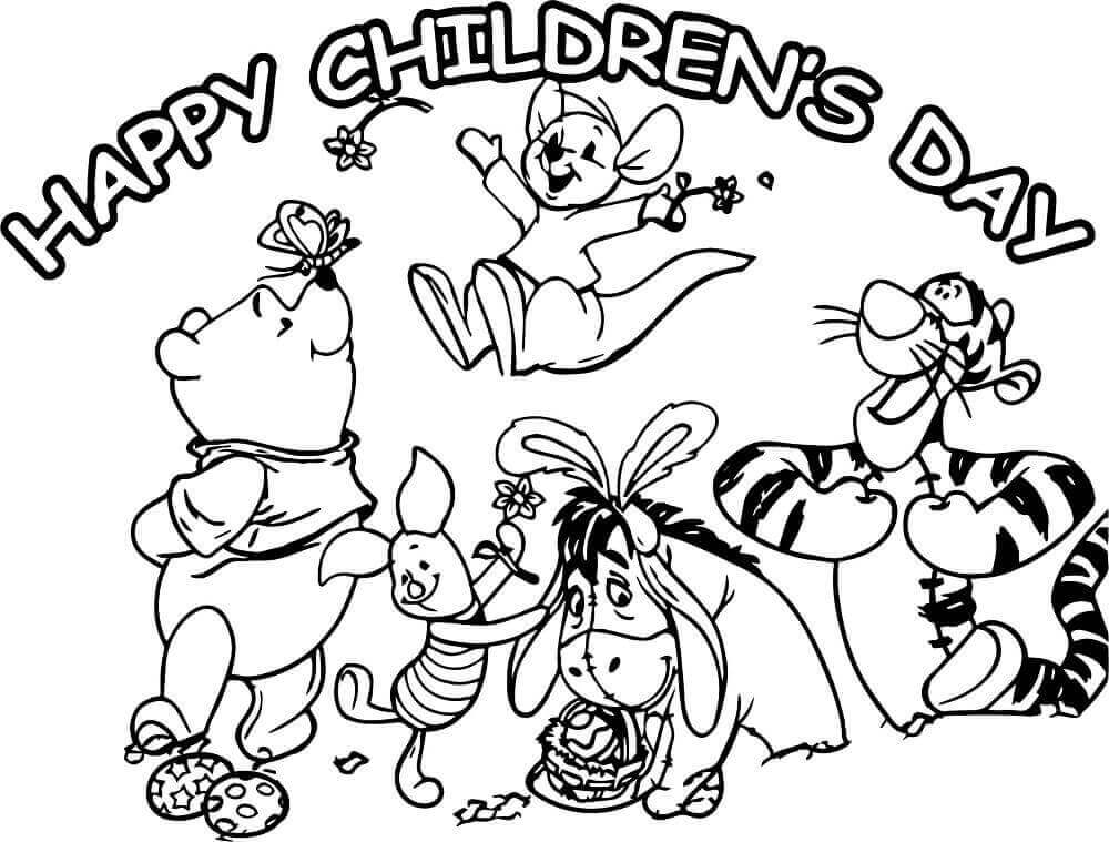 Happy Childrens Day Coloring Pages Printable