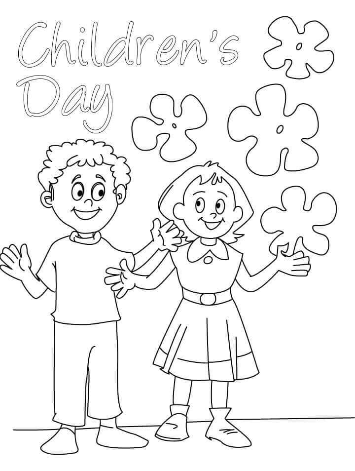 Happy Childrens Day Coloring Sheets Printable