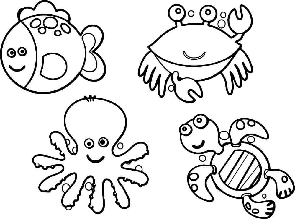 under the sea creatures coloring pages