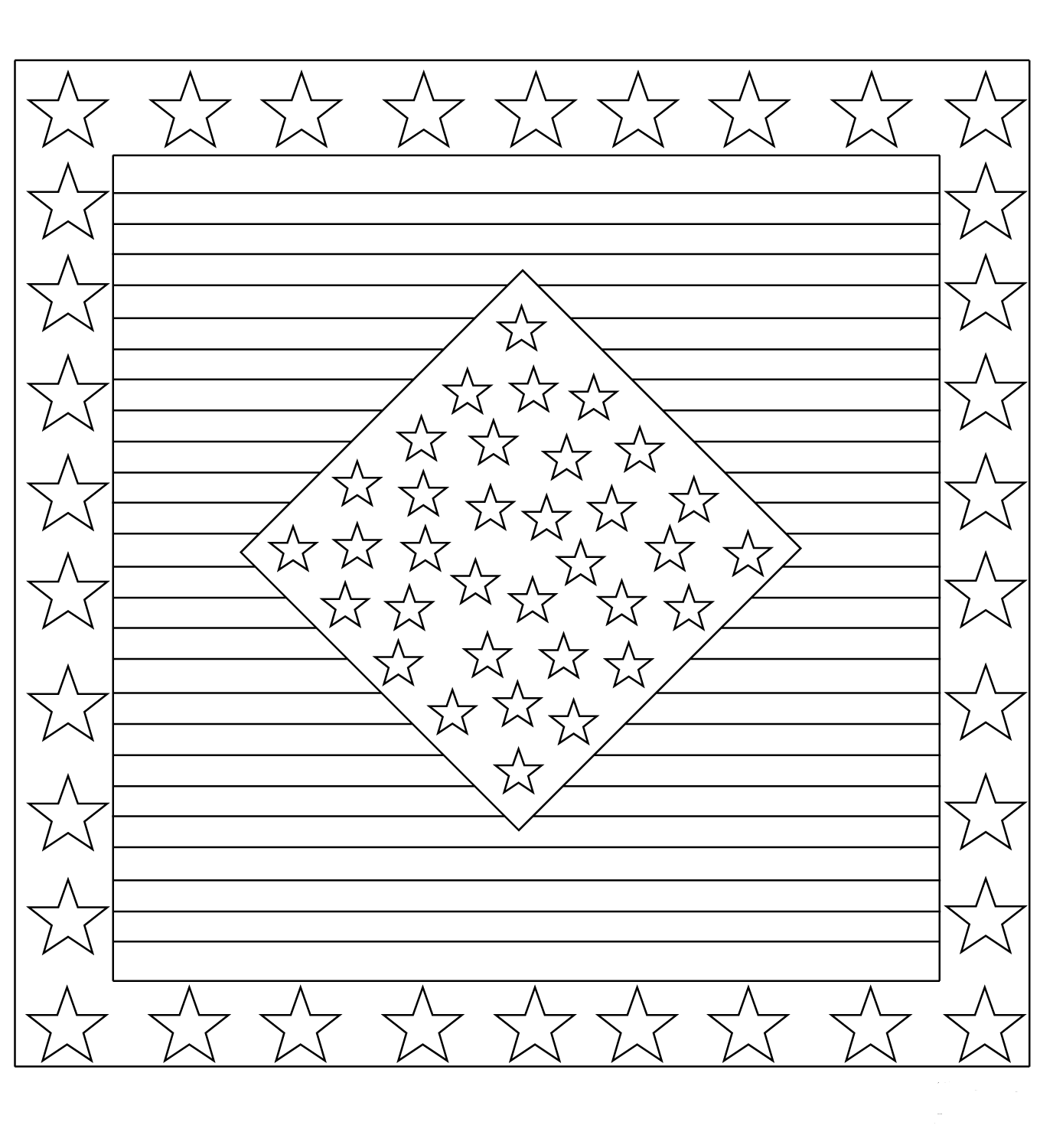 Stars And Stripes Coloring Page