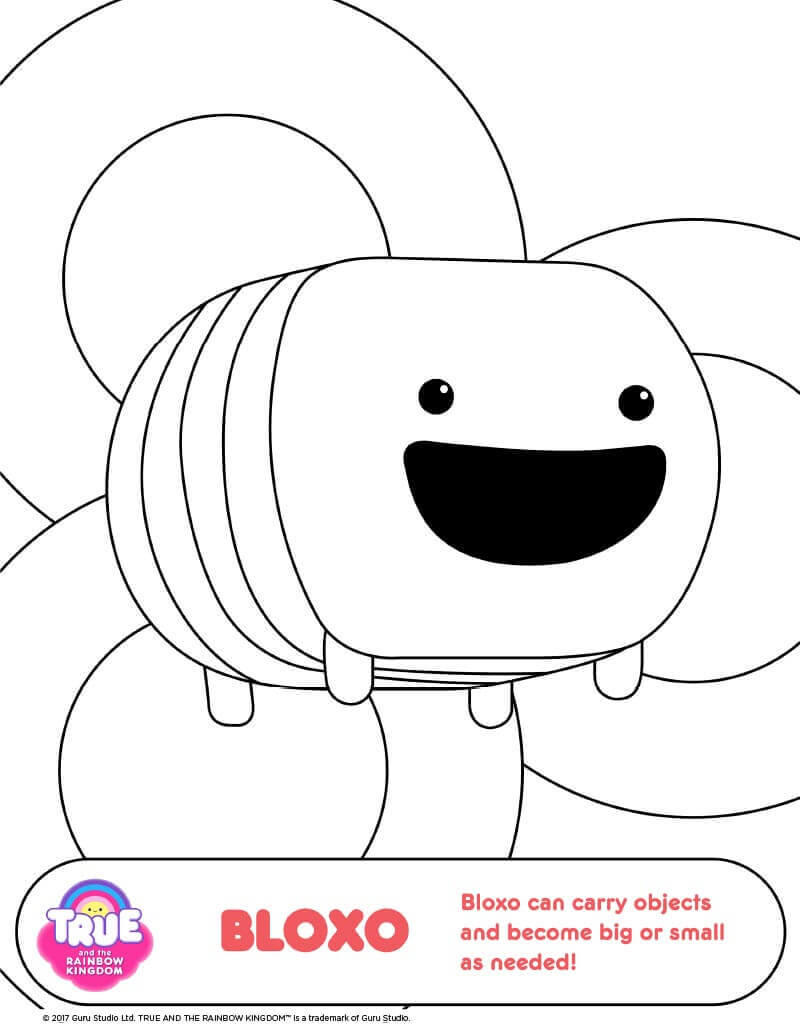 True and The Rainbow Kingdom Colouring Pages Bloxo