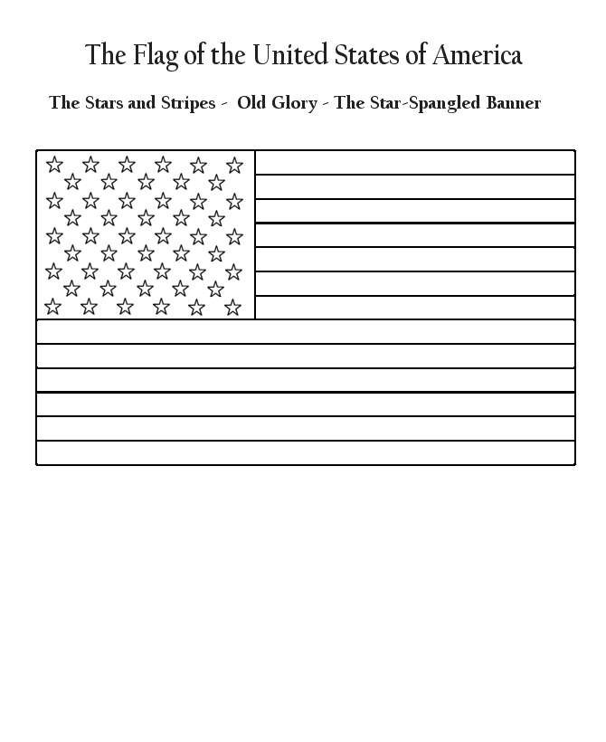 US Flag Coloring Page