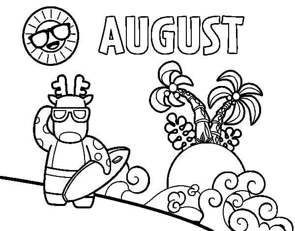 Free Printable August Coloring Pages