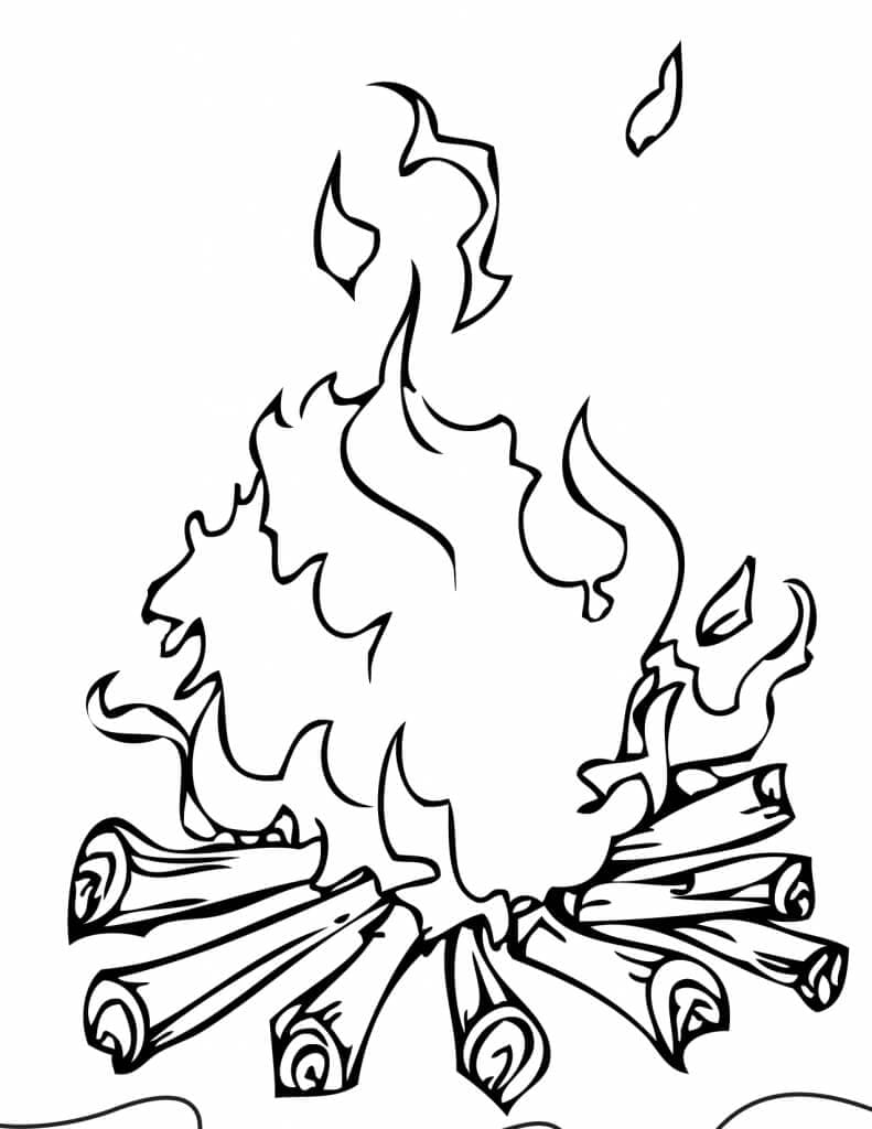 Camp Fire Coloring Page