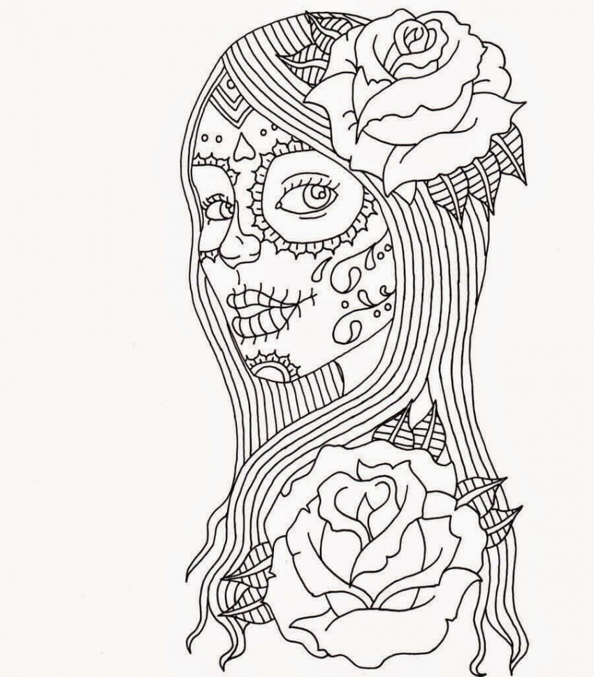 Free Printable Day of the Dead Coloring Pages