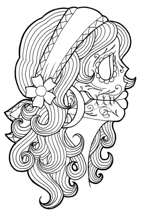 Day Of The Dead Girl Coloring Pages