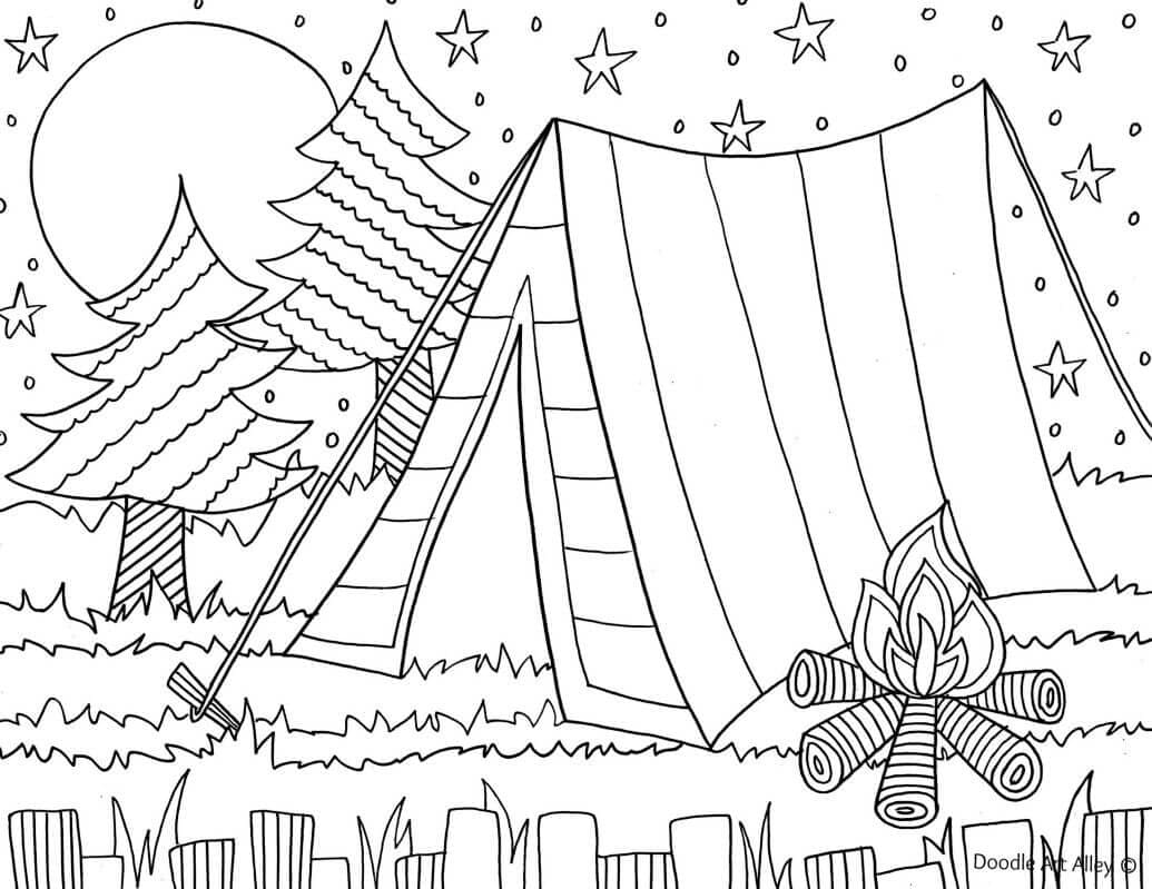 Free Camping Printable Coloring Pages