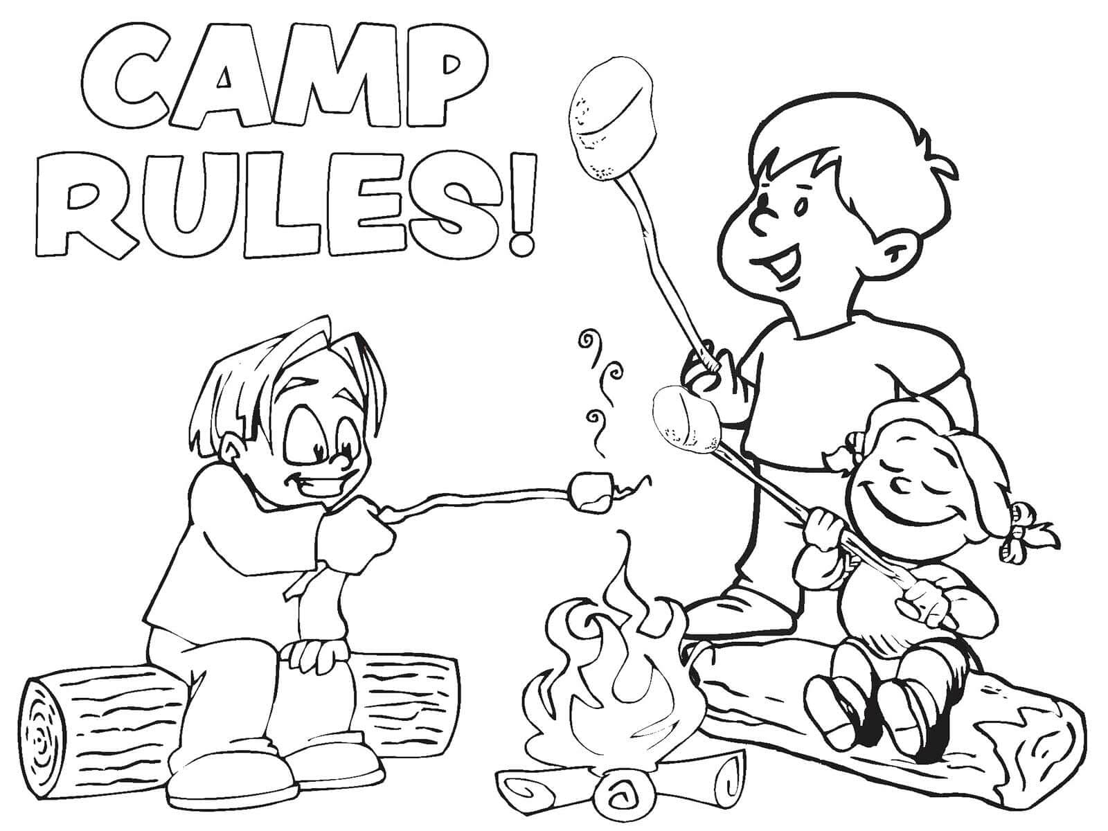 Happy Camper Coloring Sheets