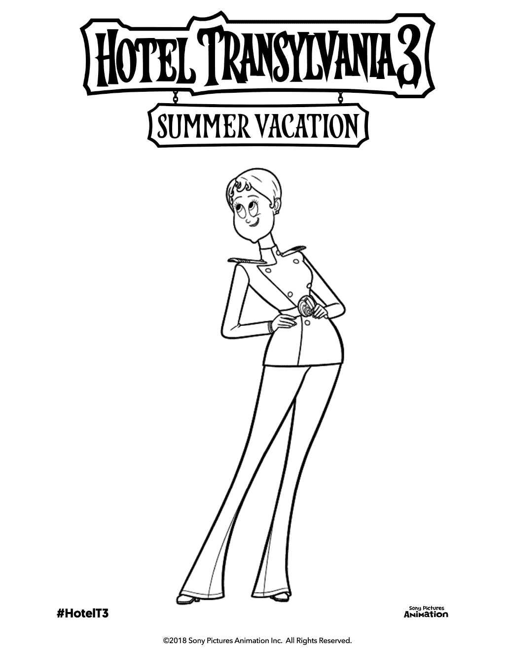 Hotel Transylvania 3 Coloring Pages Printable Ericka Van Helsing