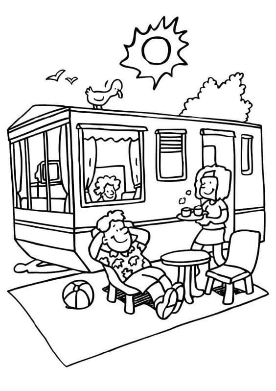 RV Camping Coloring Pages