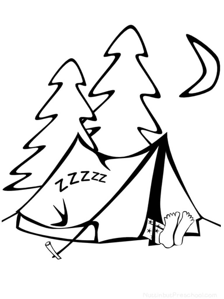 Tent Coloring Sheets