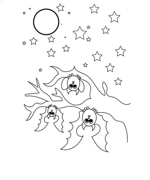 Bat Hanging Upside Down Coloring Pages