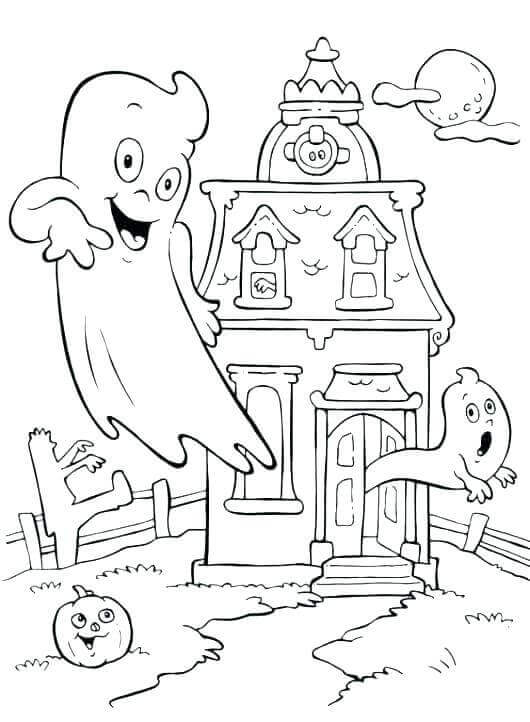 Coloring Pictures Of Haunted House