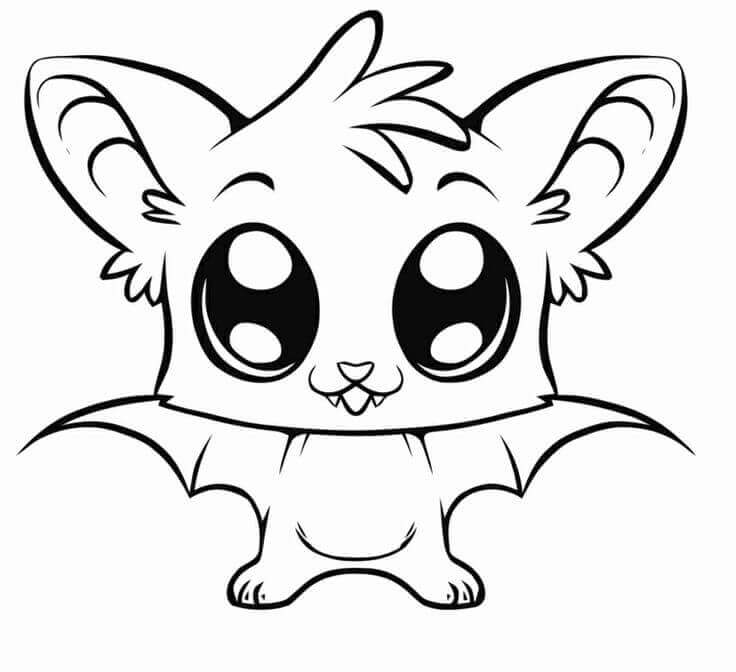 Cute Animal Bat Coloring Pages