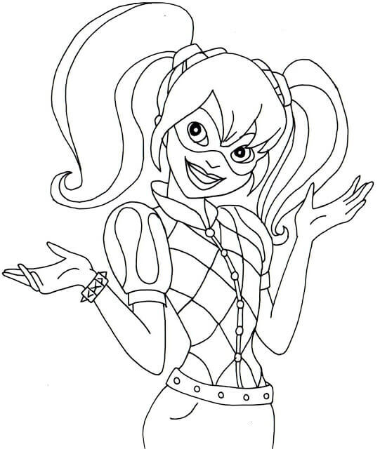 Cute Harley Quinn Coloring Pages Free