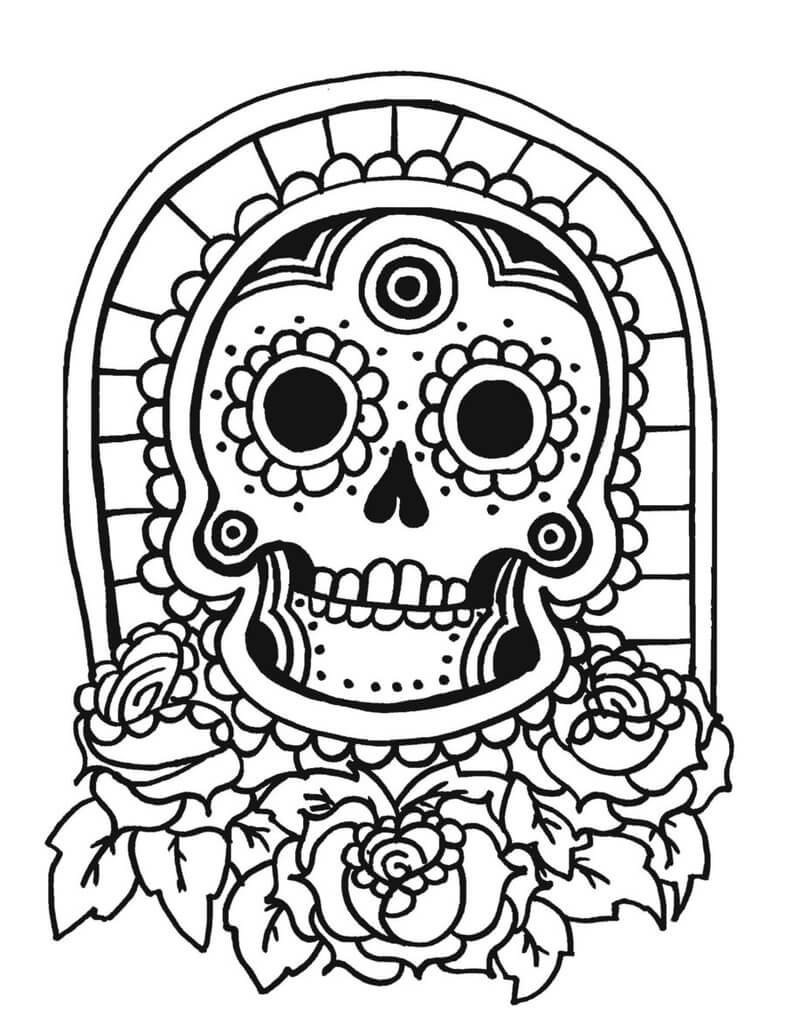 Day Of The Dead Sugar Skull Coloring Pages