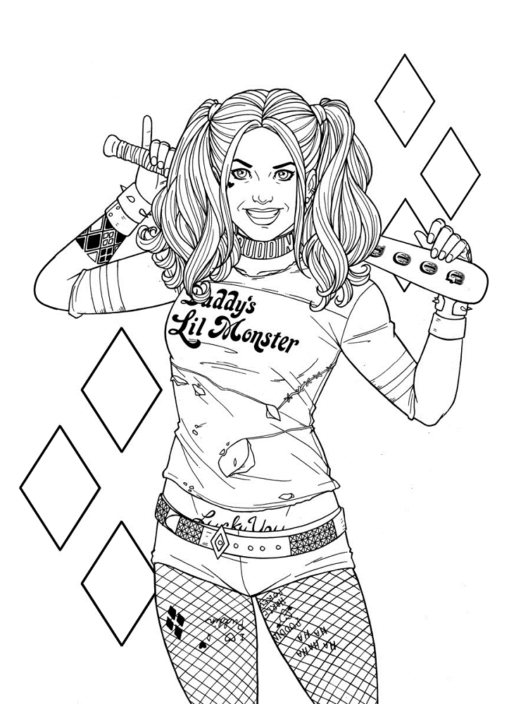 Free Harley Quinn Coloring Pages To Print