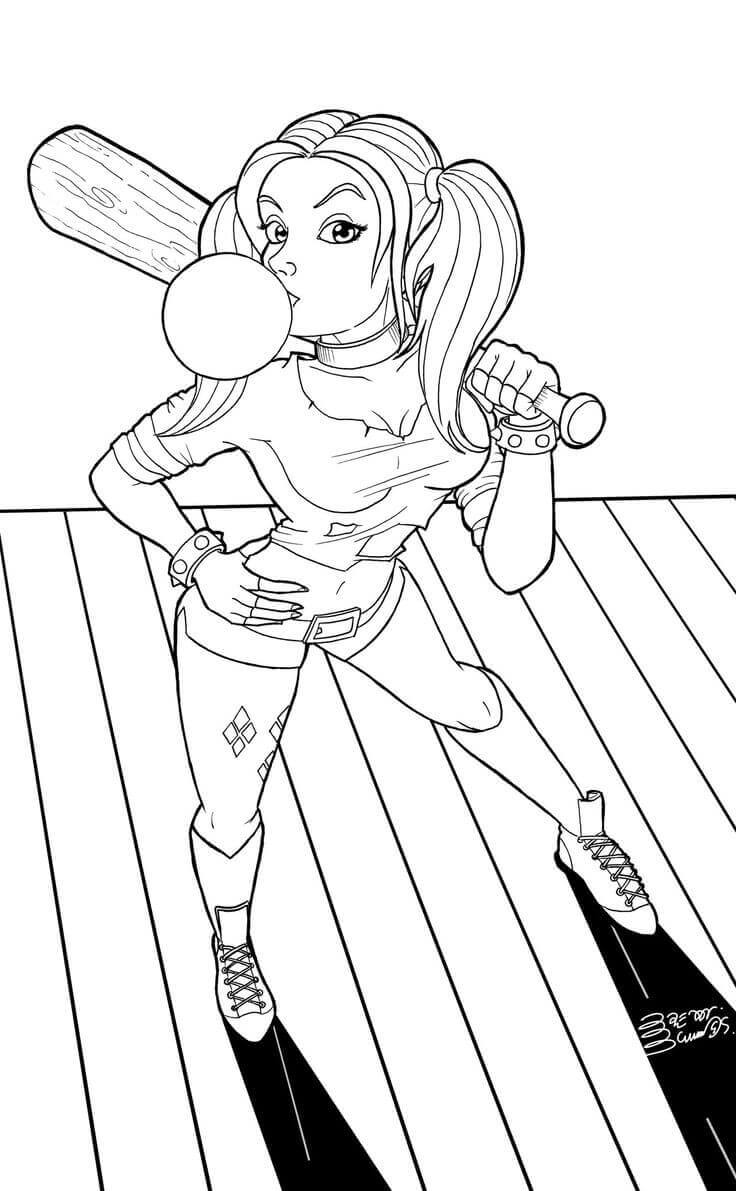 20 Free Printable Harley Quinn Coloring Pages