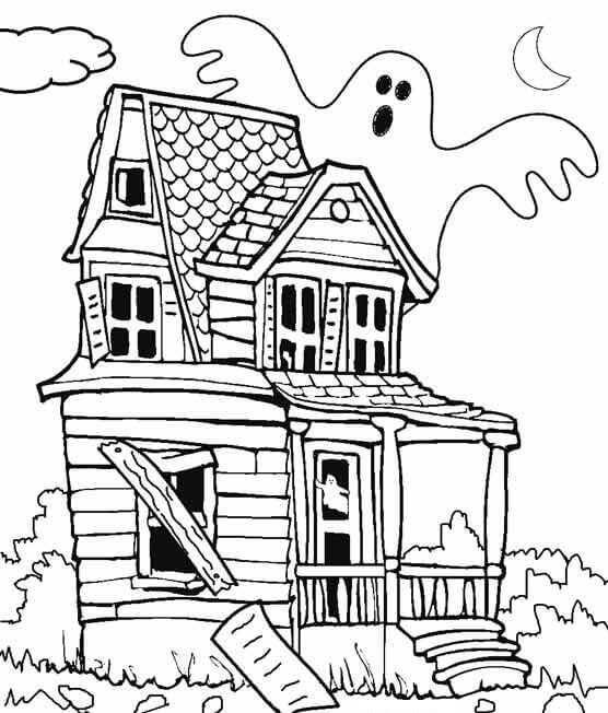 Free Printable Haunted House Coloring Pages