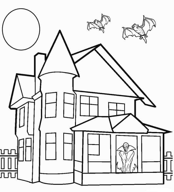 Download 25 Free Printable Haunted House Coloring Pages For Kids ...