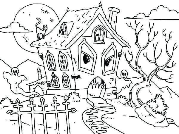 25 Free Printable Haunted House Coloring Pages For Kids