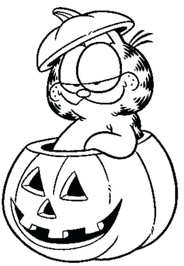 Garfield Pumpkin Coloring Page