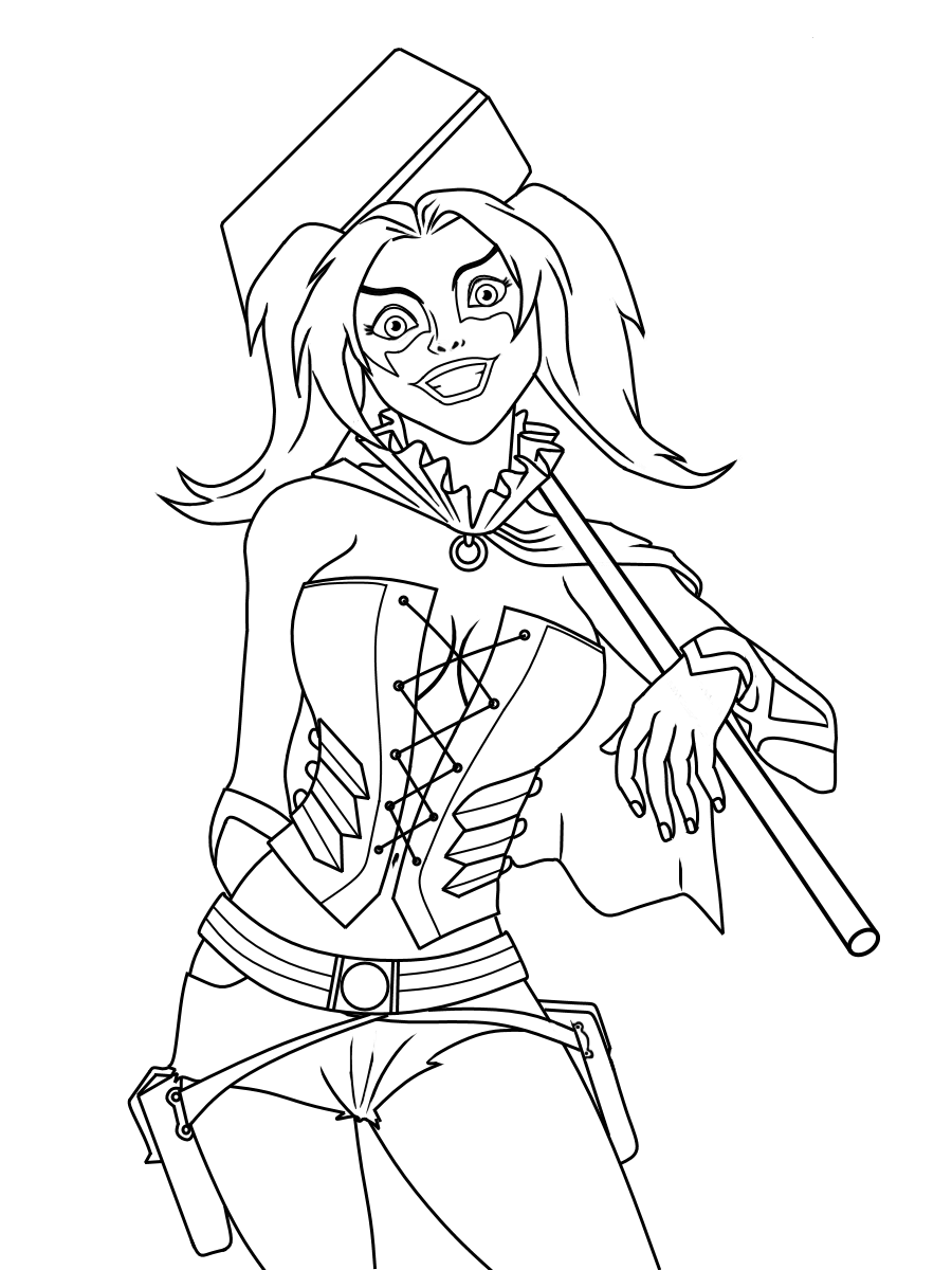 20 Free Printable Harley Quinn Coloring Pages